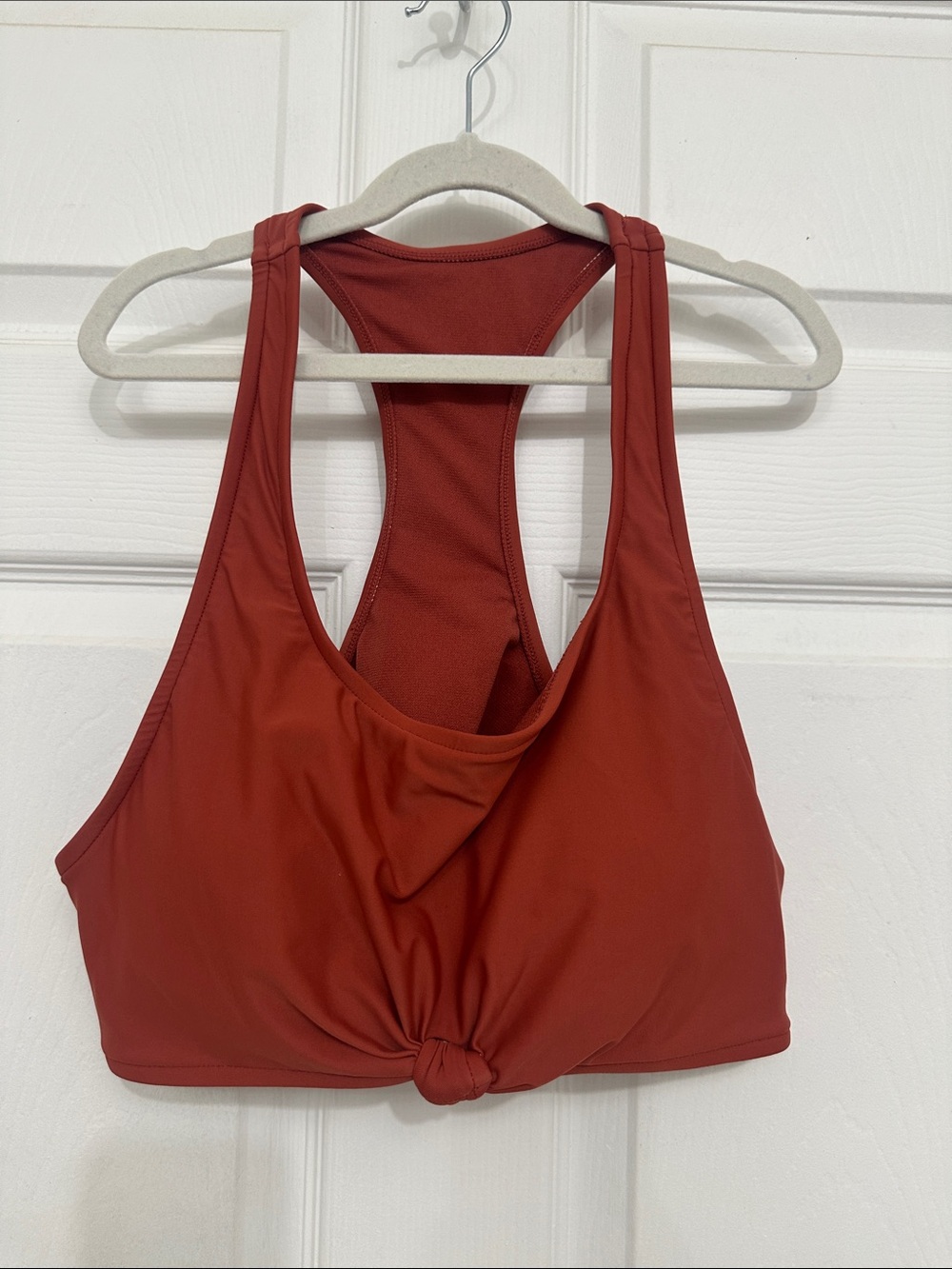No Boundaries Knot-Front Racerback Bralette - Rust